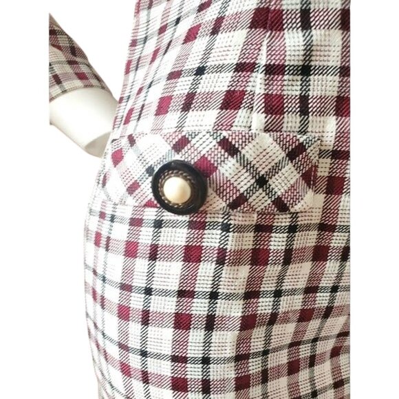 Dress by Choice 6 Vintage 90s Long Sleeve Retro Plaid Mini Knee Length Pencil - Picture 5 of 8